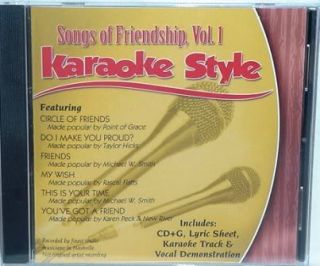 Songs Friendship V1 Contemporary Christian Karaoke CD G