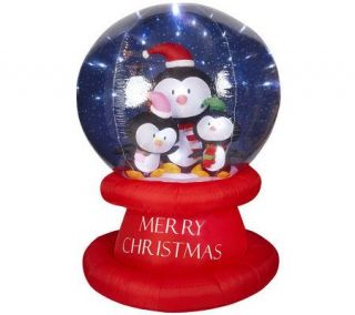Holiday Inflatable LED Snow Globe with Yard Stake and Tethers