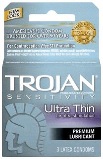  Trojan Ultra Thin Lubricated Condoms 3 Pack