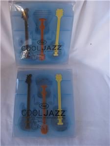 Cool Jazz Fred Guitar Music Theme Ice Cube Shapes Stirrers 3 in Tray