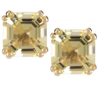 40 ct tw Limon Quartz Asscher Cut Earrings, 14K —