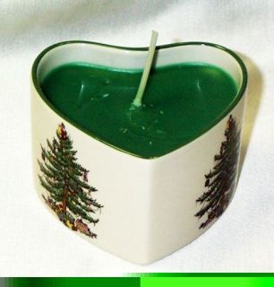 Spode Christmas Tree Heart Shaped Votive Candle —