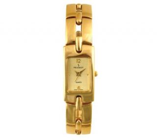 Peugeot Ladies Goldtone Link Watch with Adjustable Link   J105145