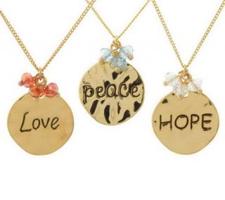Set of 3 Inspirational Charm Necklaces by Garold Miller —