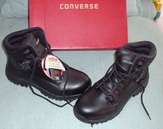 Mens C5150 Converse Black Leather 6 Work Boots Safety Toe Size 10 5