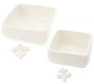 Piece Napkin Baskets w/Fleur de lis Weights by Valerie —