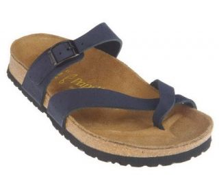 Papillio Suede Toe Loop Sandals with Adj. Strap —