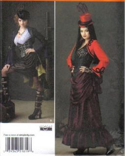 Steampunk Victorian Costume Sewing Pattern Top Corset Skirt Bolero