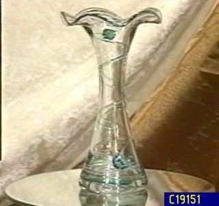 German Art Glass Rio Grande 10 Fluted Vase —