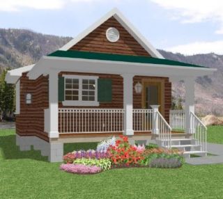 Complete House Plans 518 s F Rustic Cabin 1 Bed 1 Ba