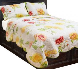 Garden Party 100Cotton F/Q Size Quilt and Sham Set —