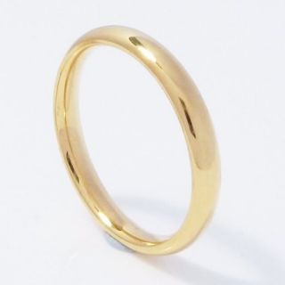 Stainless Steel Comfort Fit Gold Plated Band Ring 16K