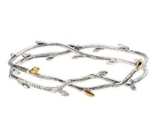 Dweck Diamonds Sterling 1/7 ct tw Fortuna Double Branch Bangle