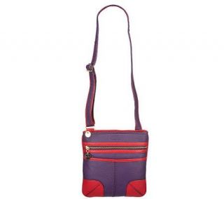 Maxx New York Soft Pebble Top Zip Crossbody Bag —