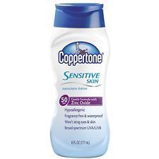 Coppertone Sensative Skin Sunscreen Lotion SPF 50 6 FL Oz