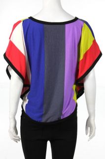 NEW Romeo & Juliet Couture Womens Color Block Boxy Top in Multi   US