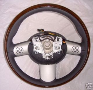 Mini Cooper Euro Wooden Steering Wheel with Buttons New