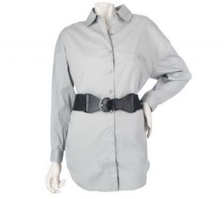by Marc Bouwer Button Front Tunic with Braided Belt —