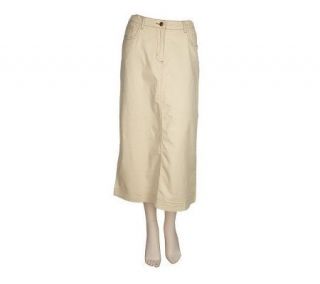 Denim & Co. Stretch Trouser Skirt w/ Back Pocket Detail —