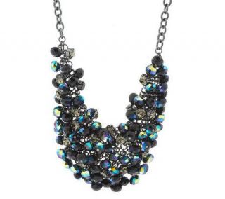 Shoshanna Metallic Bead & Crystal Drop Bib Necklace —