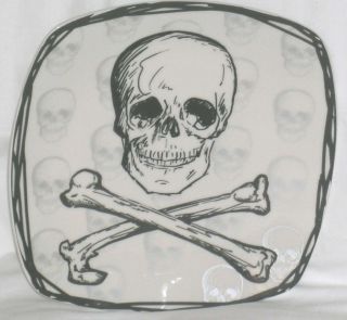 Coventry Plate Skull Crossbones Tattoo Square Dessert