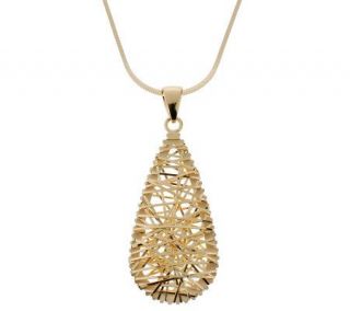 Veronese 18K Clad Wire Wrapped Pendant with 24 Snake Chain —