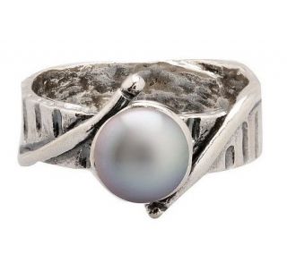 Or Paz Sterling 7.0mm Black Cultured FreshwaterPearl Ring —