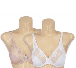 Breezies S/2 Sueded Satin and Lace Underwire Bras with UltimAir
