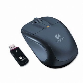 Logitech V220 Cordless Optical Mouse Dark Silver with USB Receiver