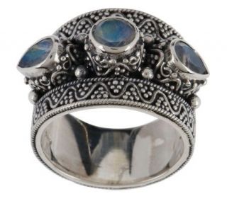 Sandra Singh Artisan Crafted Sterling Rainbow Moonstone Ring