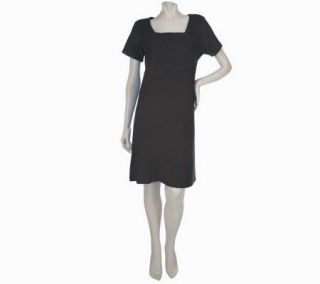 Sport Savvy Mid Length Knit Terry Dress with Smocking Detail