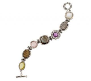 Michael Dawkins Sterling Averag Multi Gemstone 12.0 cttw Toggle 