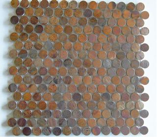 Brushed Treated Copper Mosaic Tile Wall Backsplash