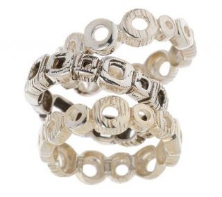 As Is Robert Elizondo S/3 Sterling Stacka ble Band Rings —