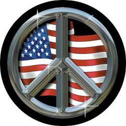 Peace and Flag Custom Spare Tire Cover Wheel Cover