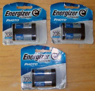 LOT OF 3 PACK NEW ENERGIZER E2 LITHIUM PHOTO BATTERY 2CR5 EXPIRE 2015