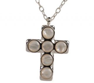 RLM Studio Sterling Mother of Pearl Cross Pendant w/18 Chain
