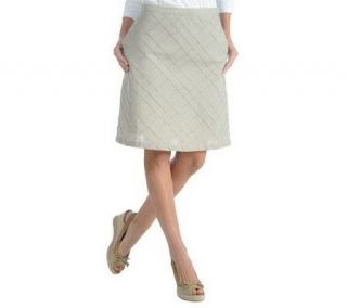 Liz Claiborne New York Chambray A Line Skirt with Pintuck Detail