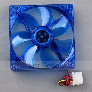 120mm Computer Chassis LED Crystal Blue Cooler Fan Host 4 Pins F PC