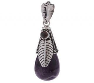 Artisan Crafted Sterling Cape Amethyst Drop Pendant —
