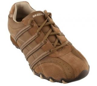 Skechers Leather Quarter Stripes Lace up Shoes —