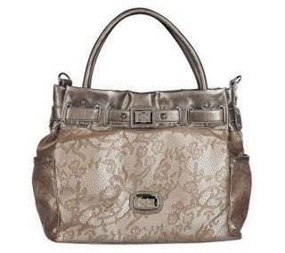 KathyVanZeeland Convertible Lace Tote with Side Pockets and Belt 