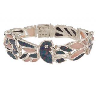 Rising Phoenix Opal Mosaic Doublet and Diamond Accent 7 1/2 Bracelet 