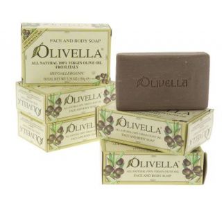 Olivella Set of 6 100Virgin Olive Oil Beauty Bars   A81962