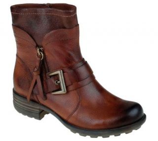 Earth Origins Billie Leather Ankle Boots w/ Buckle & Strap Detail 