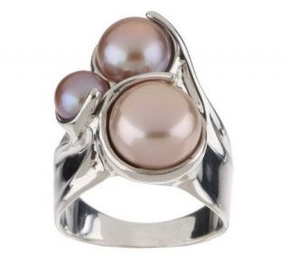 Hagit Gorali Sterling Cultured Pearl Trinity Sculpted Ring —
