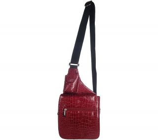 Travelon Messenger Style Croco Print Shoulder Bag —