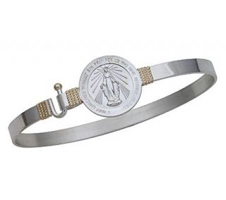 Miraculous Medal Bangle, Sterling Silver/14K —