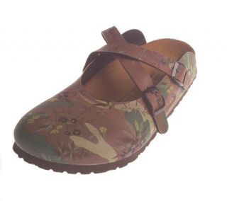 Birkenstock Floral Camouflage Crossband Clogs w/Adj. Buckles