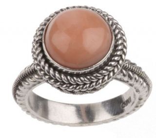 Artisan Crafted Sterling Peach Coral Ring —